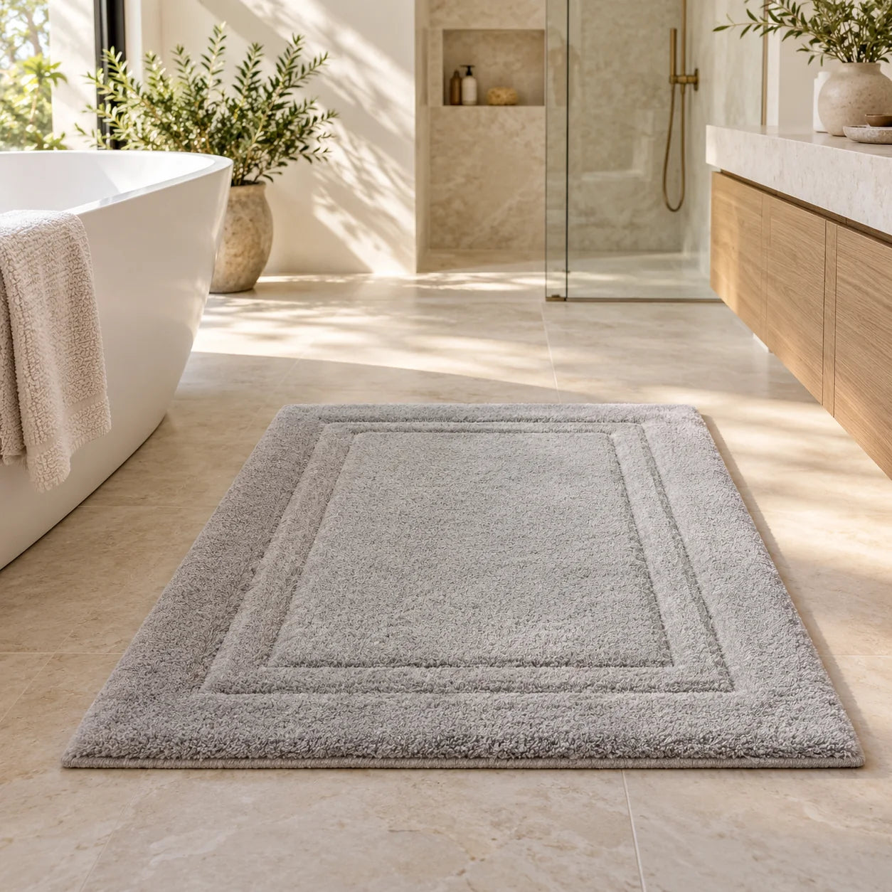 Plush bath mats